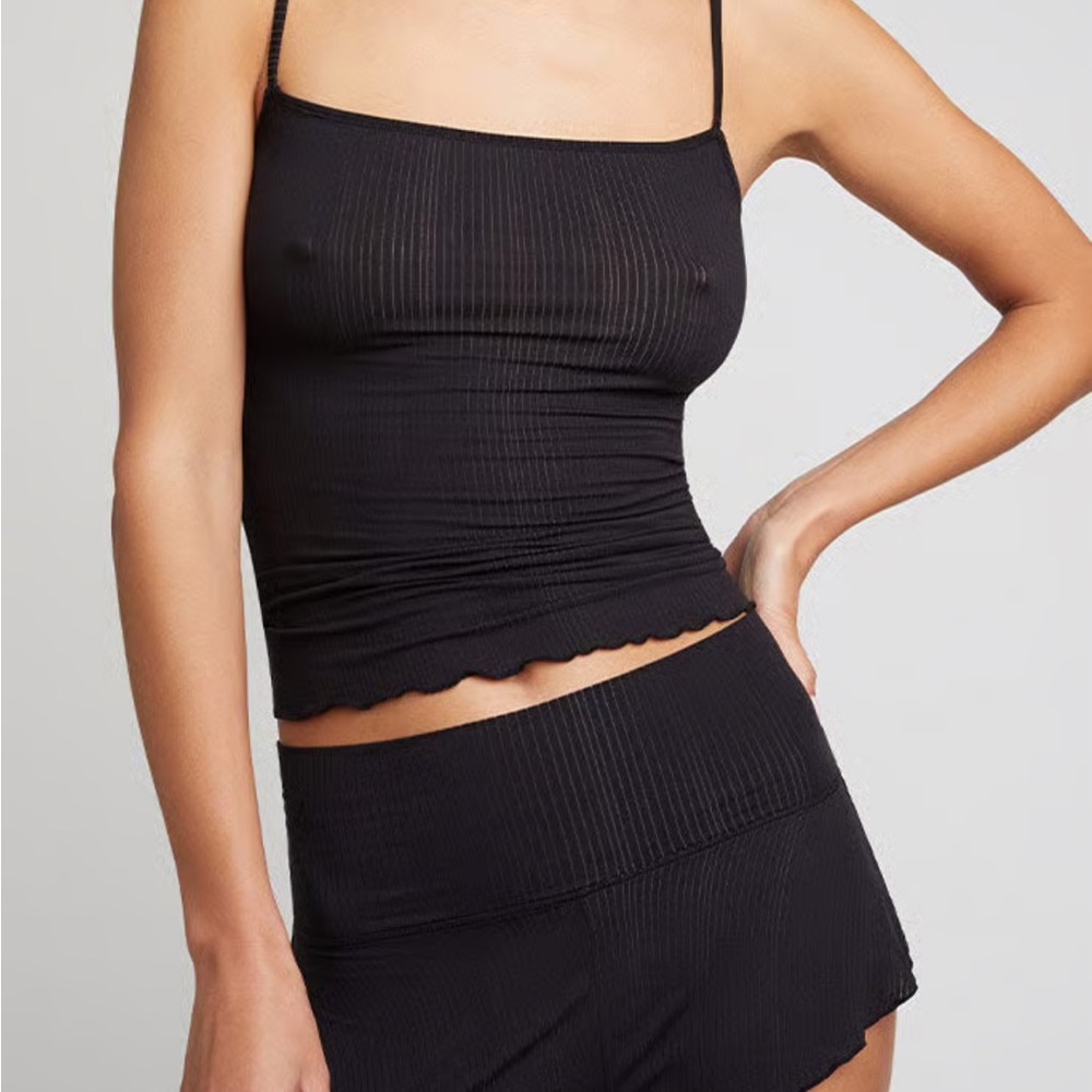Negative Underwear Whipped Camisole and Mini Shorts Black XS